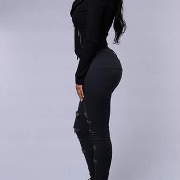 Bianca Slit High Waist Jeans Black